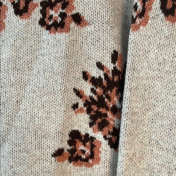 Knox Rose Cream, Brown and Rose Crew Neck Sweater with Contemporary Design - Picture 3 of 6